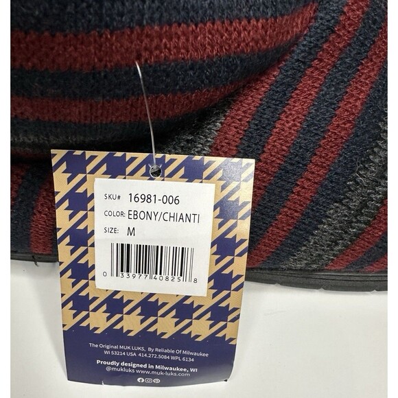 Muk Luks Men’s Slippers Size Medium (10-11) Ebony/Chianti NWT - Picture 4 of 7